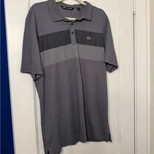 Travis Mathew Charcoal and Gray Polo Shirt